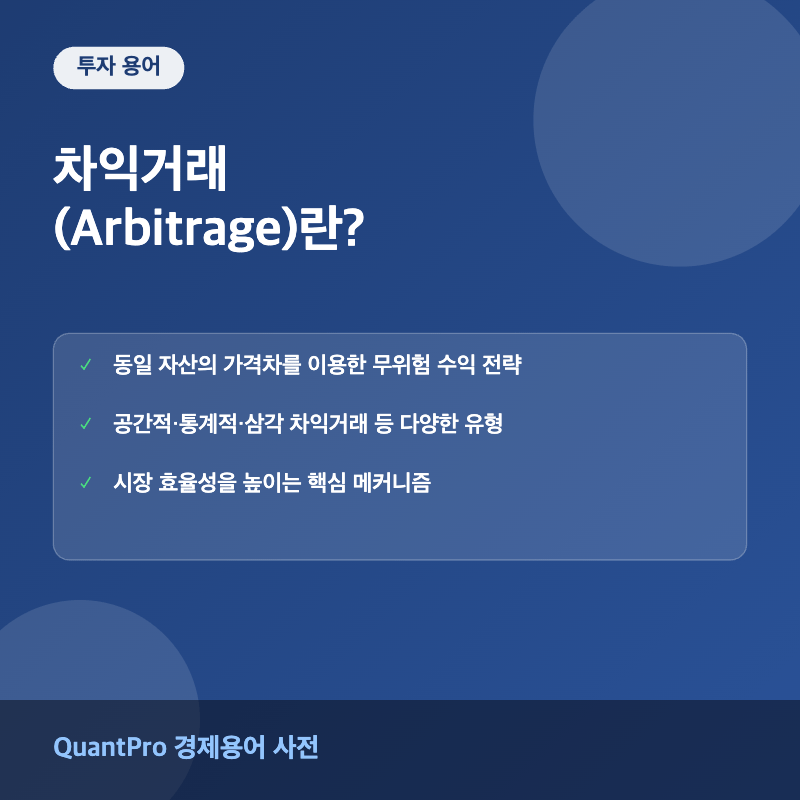 차익거래 개념을 설명하는 썸네일 이미지