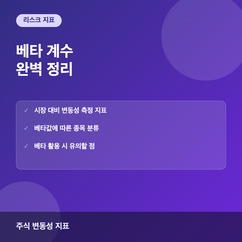 베타 계수 개념과 해석 이미지