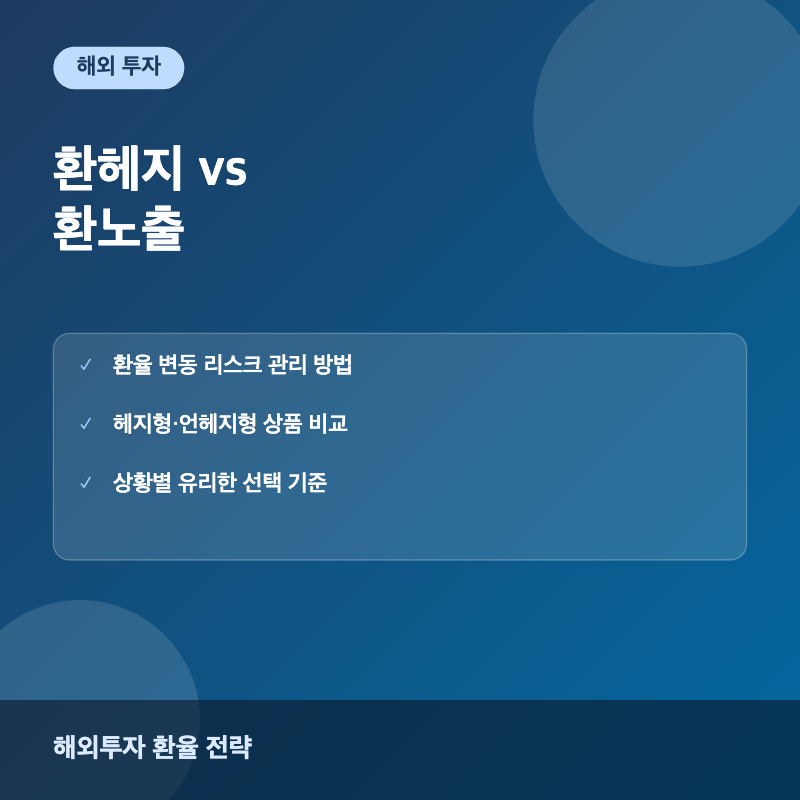 환헤지와 환노출 개념 비교 이미지