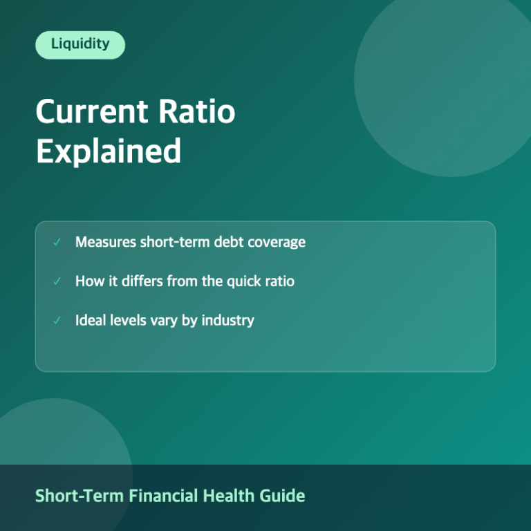 Current ratio concept and formula illustration