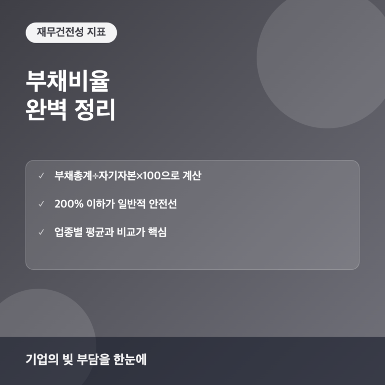 부채비율이란? 기업 재무건전성 분석하는 법