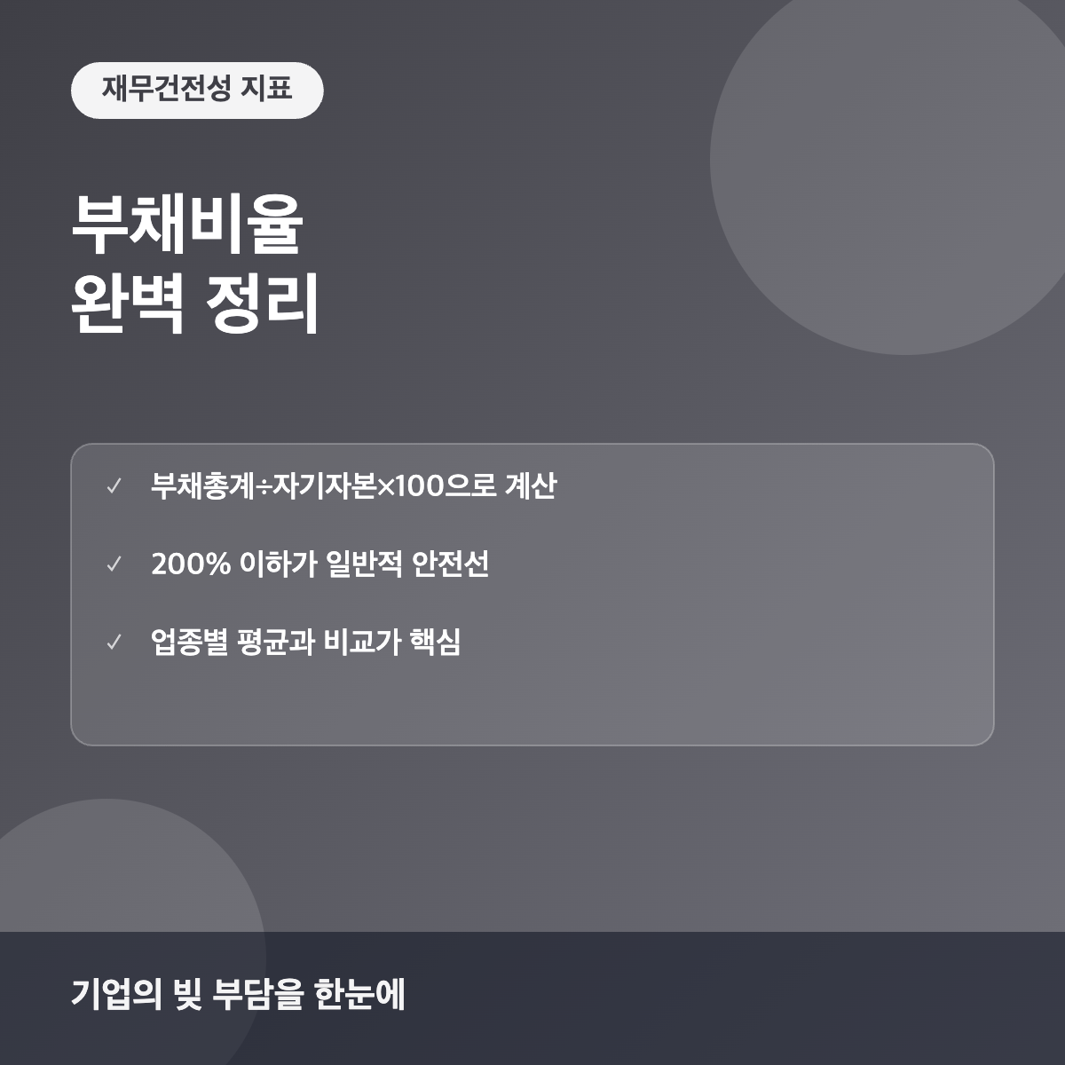 부채비율 기업 재무건전성 분석