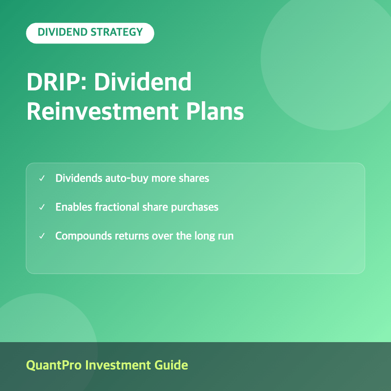 DRIP dividend reinvestment plan thumbnail with key facts