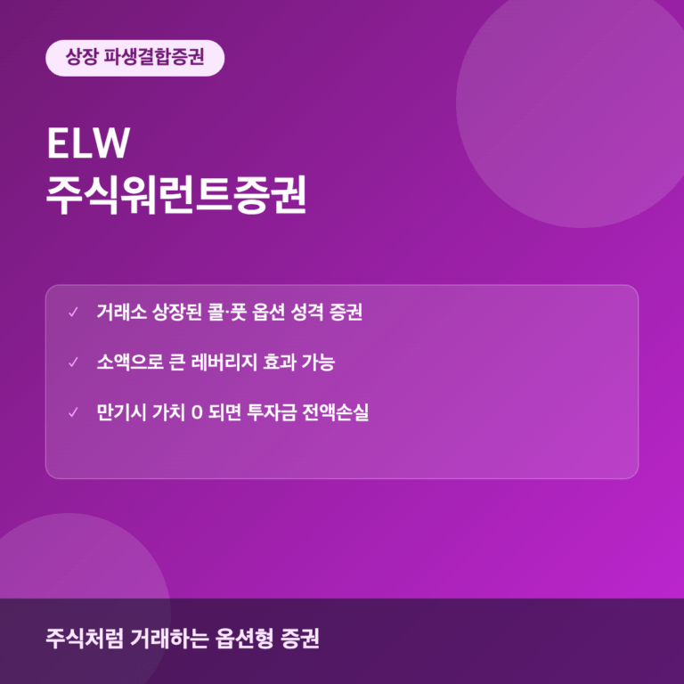 ELW(주식워런트증권)란? 구조와 투자 위험 완벽 정리