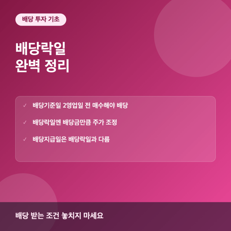 배당락일이란? 배당 받는 조건과 주가 하락 이유