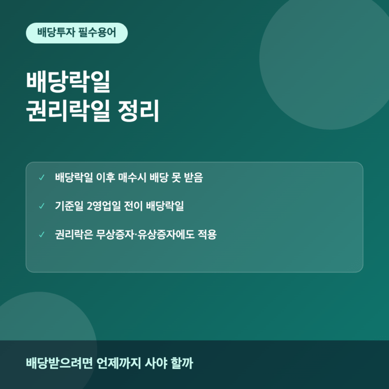 배당락일과 권리락일이란? 배당받는 매수 타이밍 정리
