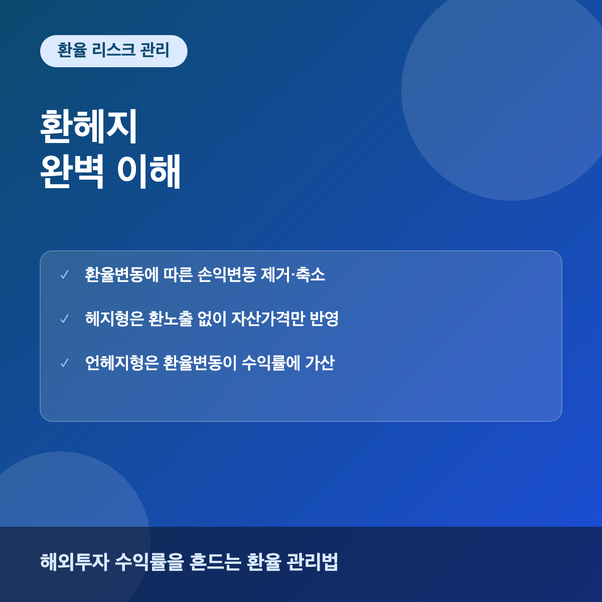 환헤지 환율 리스크 관리 이해