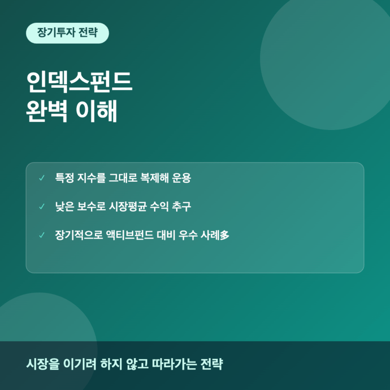 인덱스펀드란? 낮은 비용으로 시장수익률 따라가는 법