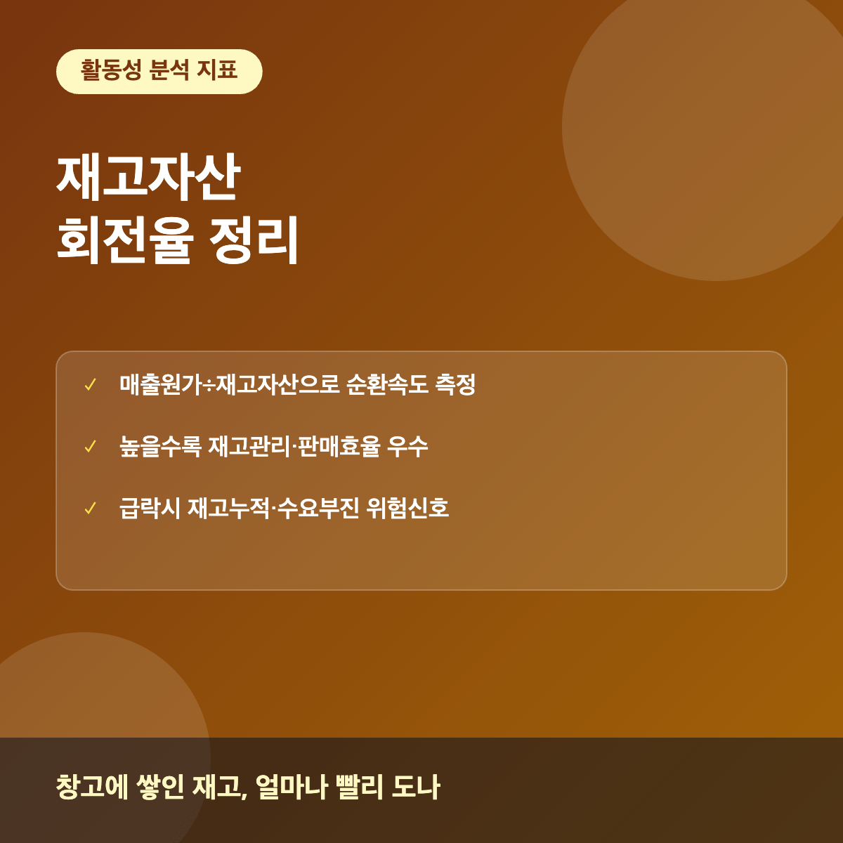 재고자산회전율 기업 활동성 분석