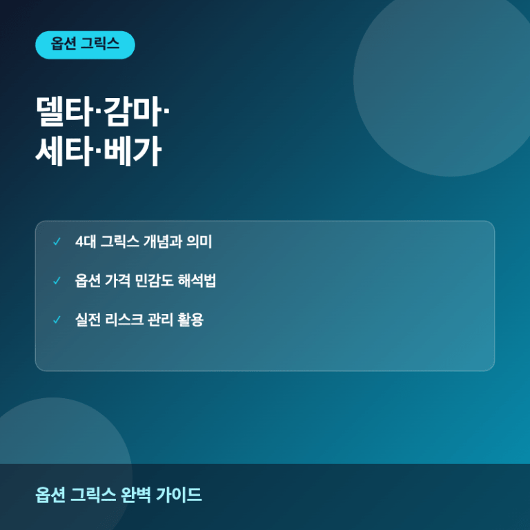 옵션 그릭스(델타·감마·세타·베가) 완벽 정리