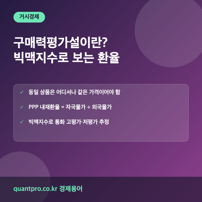 구매력평가설 PPP 빅맥지수 설명 이미지