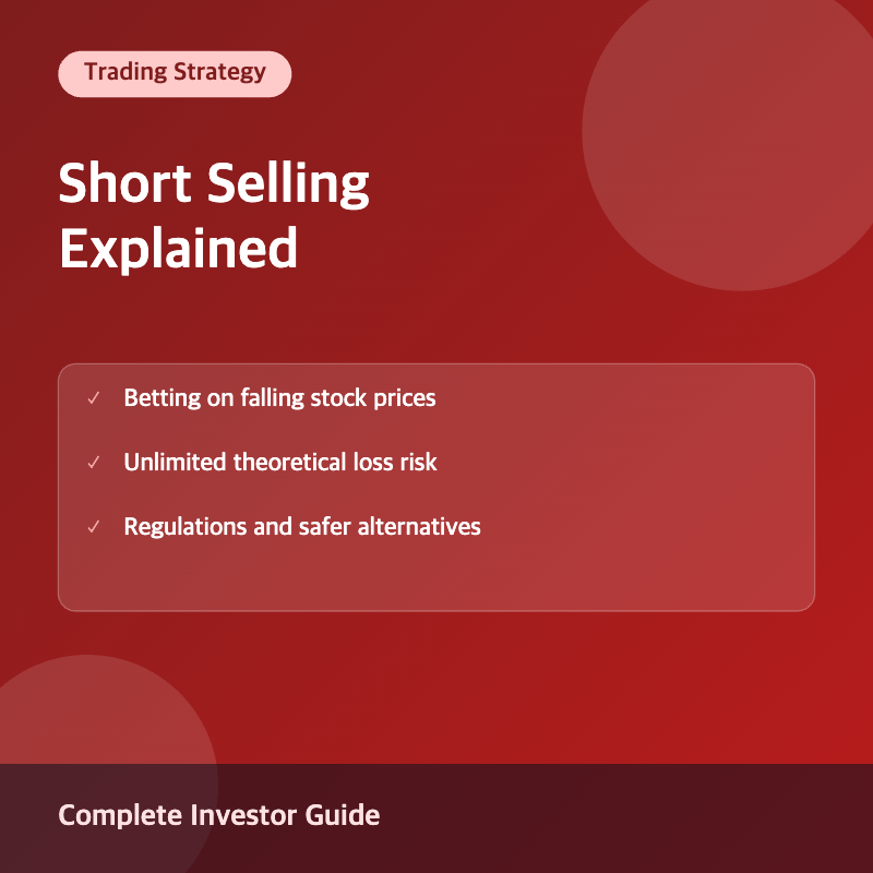 Short selling concept and risk illustration