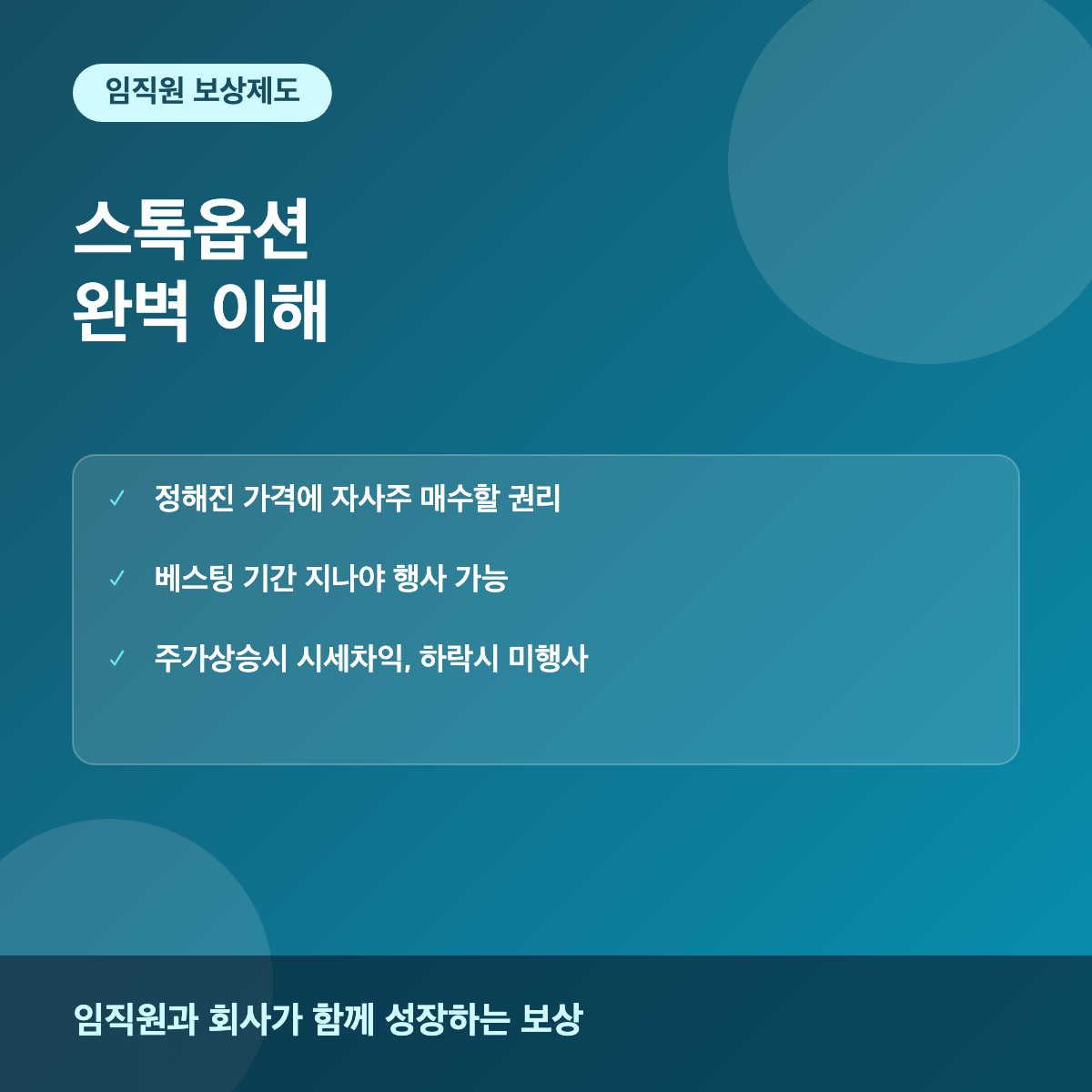 스톡옵션 주식매수선택권 이해