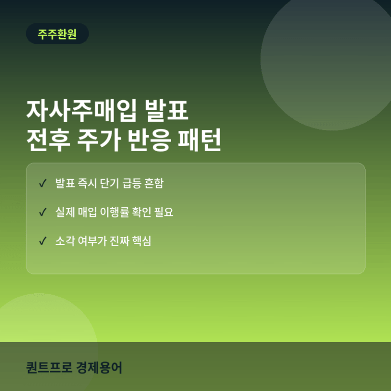 자사주매입 발표 매매 전략: 발표 전후 주가 반응 패턴