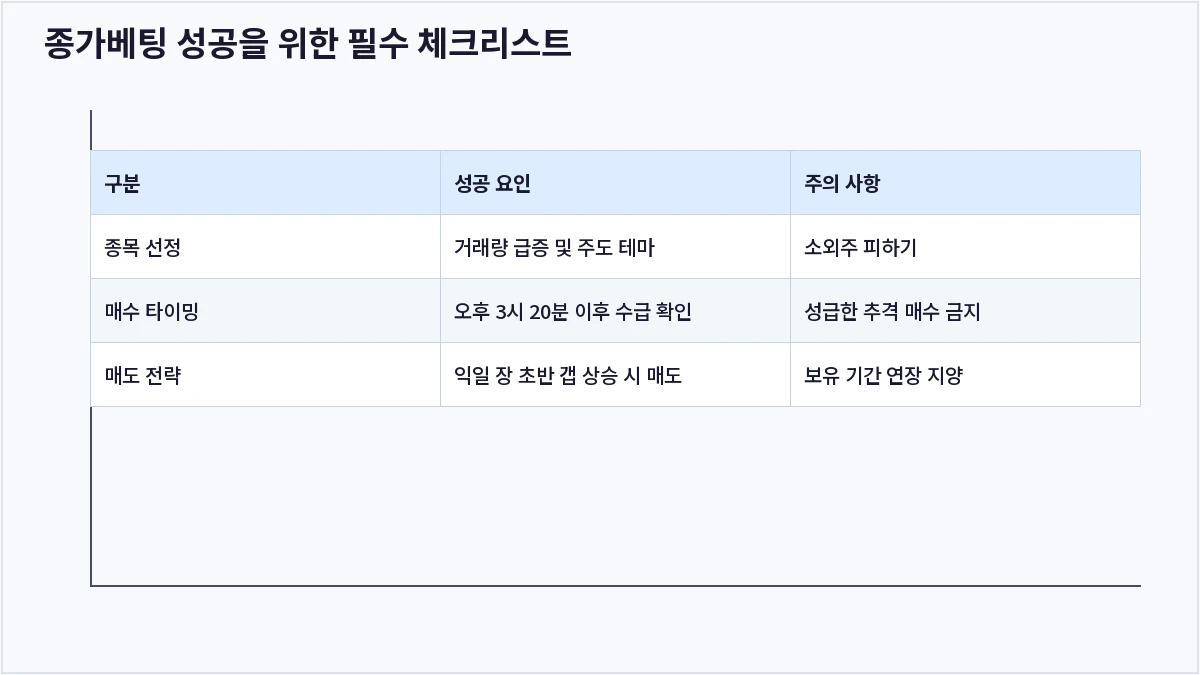 종가베팅 성공을 위한 필수 체크리스트 (종가베팅)