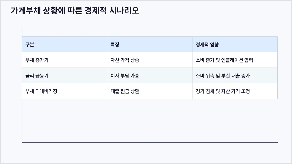가계부채 상황에 따른 경제적 시나리오 (가계부채)