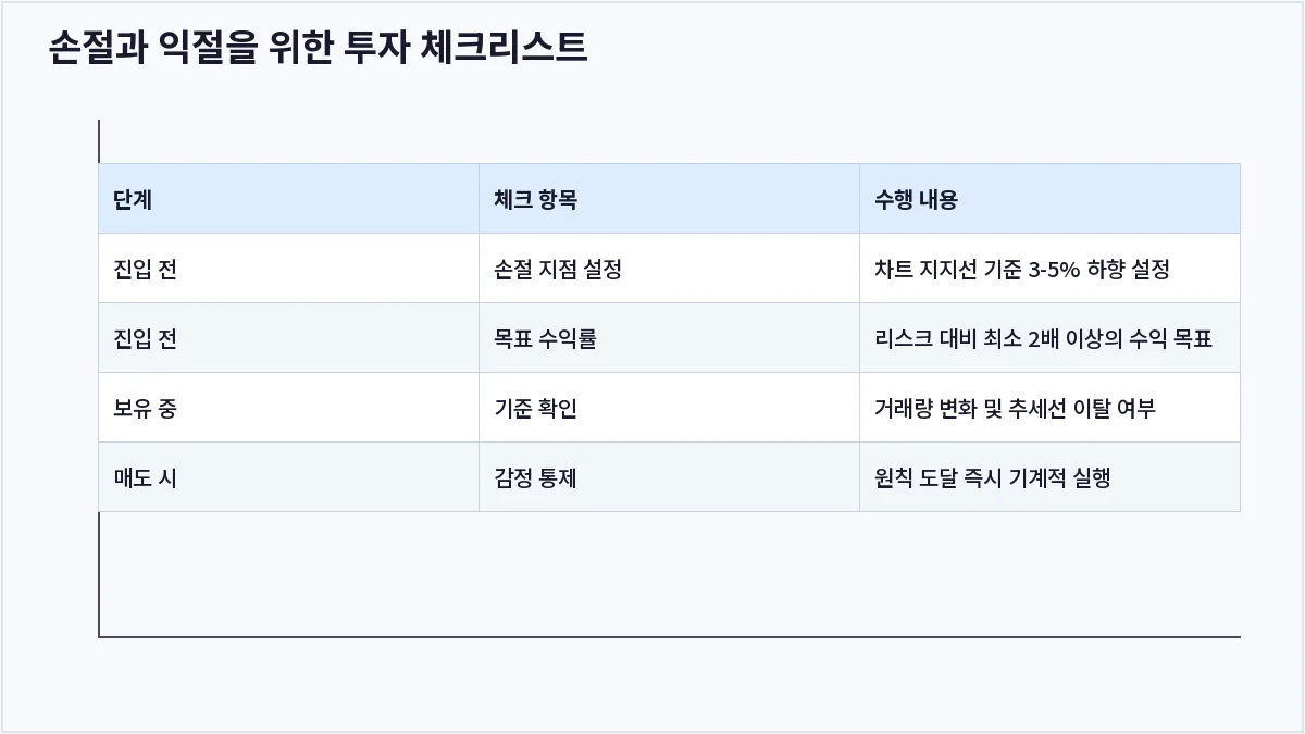 손절과 익절을 위한 투자 체크리스트 (손절 익절)