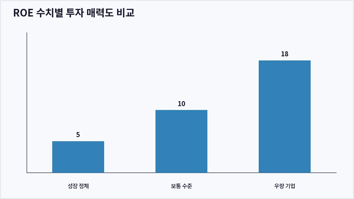 ROE 수치별 투자 매력도 비교 (ROE)