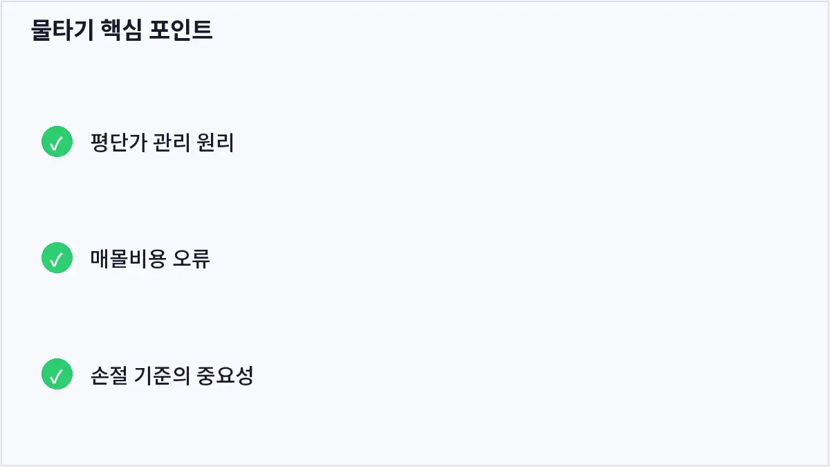 물타기 핵심 포인트 (물타기)