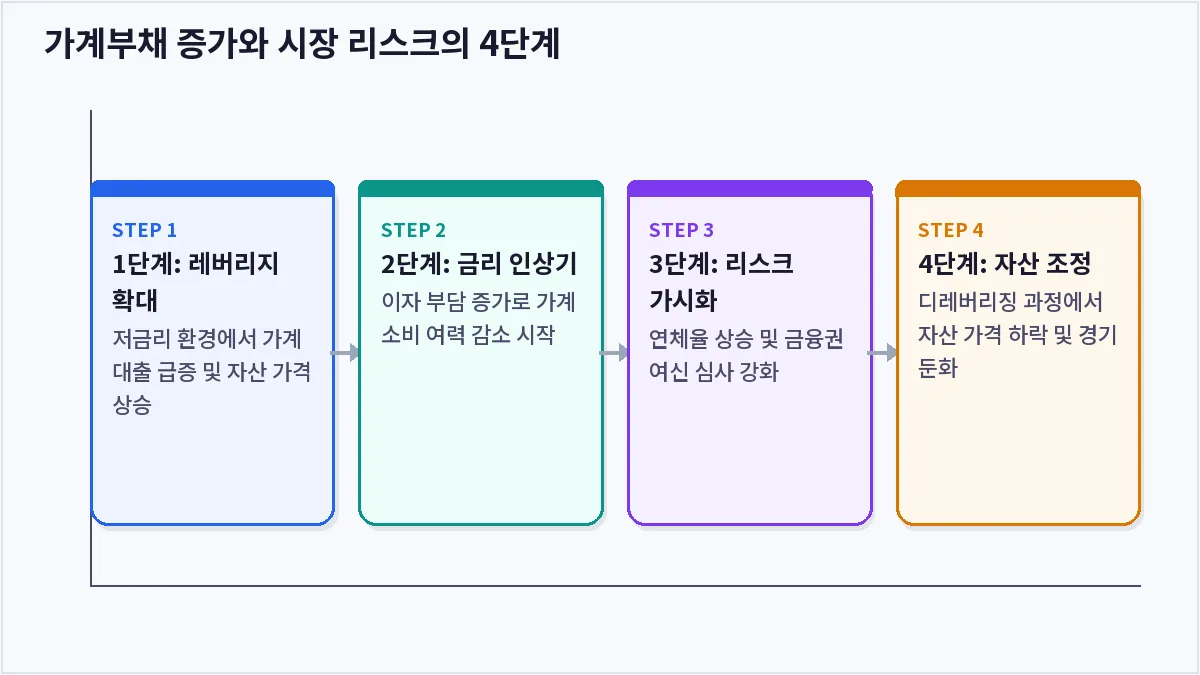 가계부채 증가와 시장 리스크의 4단계 (가계부채)