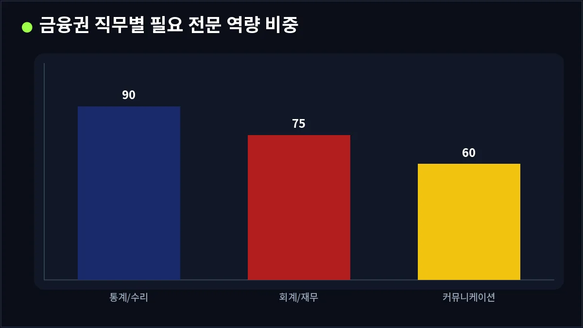 금융권 직무별 필요 전문 역량 비중 (보험계리사)