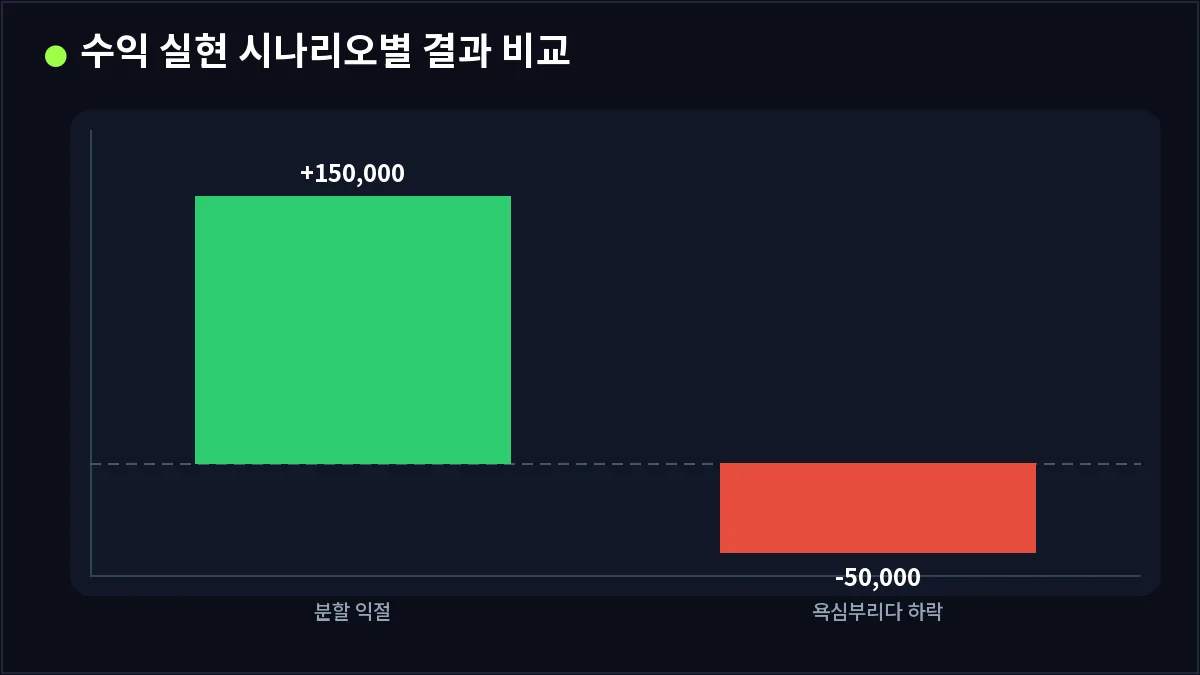 수익 실현 시나리오별 결과 비교 (익절각)