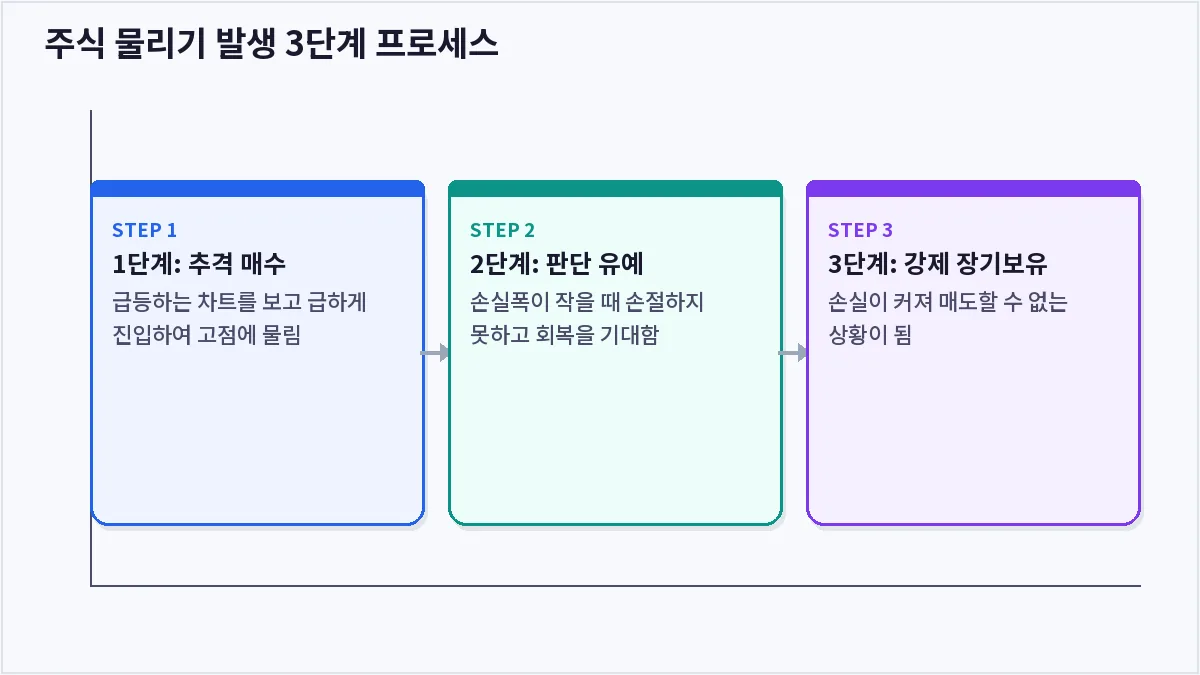 주식 물리기 발생 3단계 프로세스 (주식 물렸다)