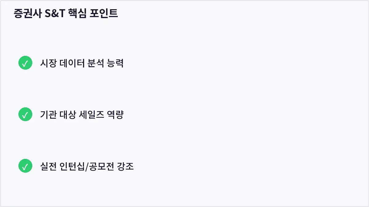 증권사 S&T 핵심 포인트 (증권사 S&T)