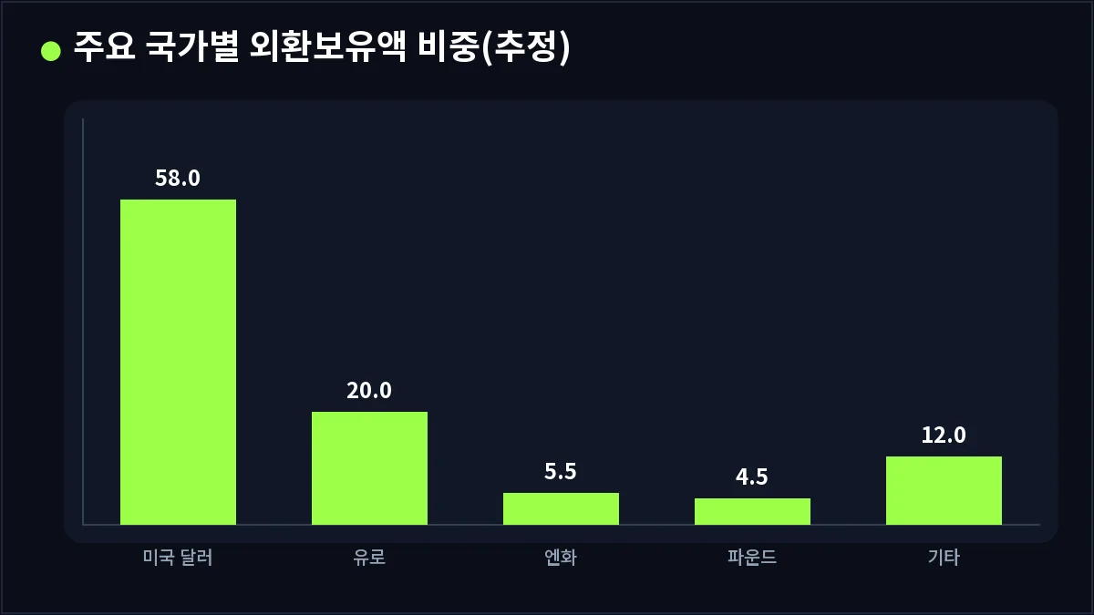 주요 국가별 외환보유액 비중(추정) (기축통화)