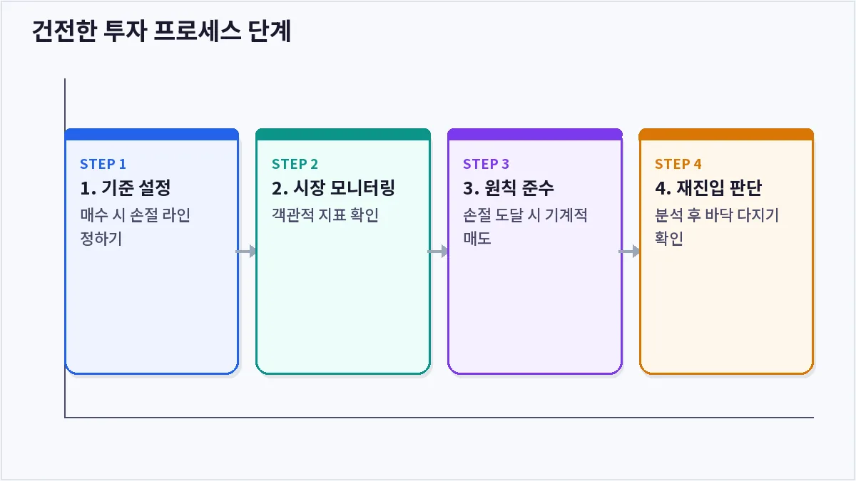 건전한 투자 프로세스 단계 (물린다)