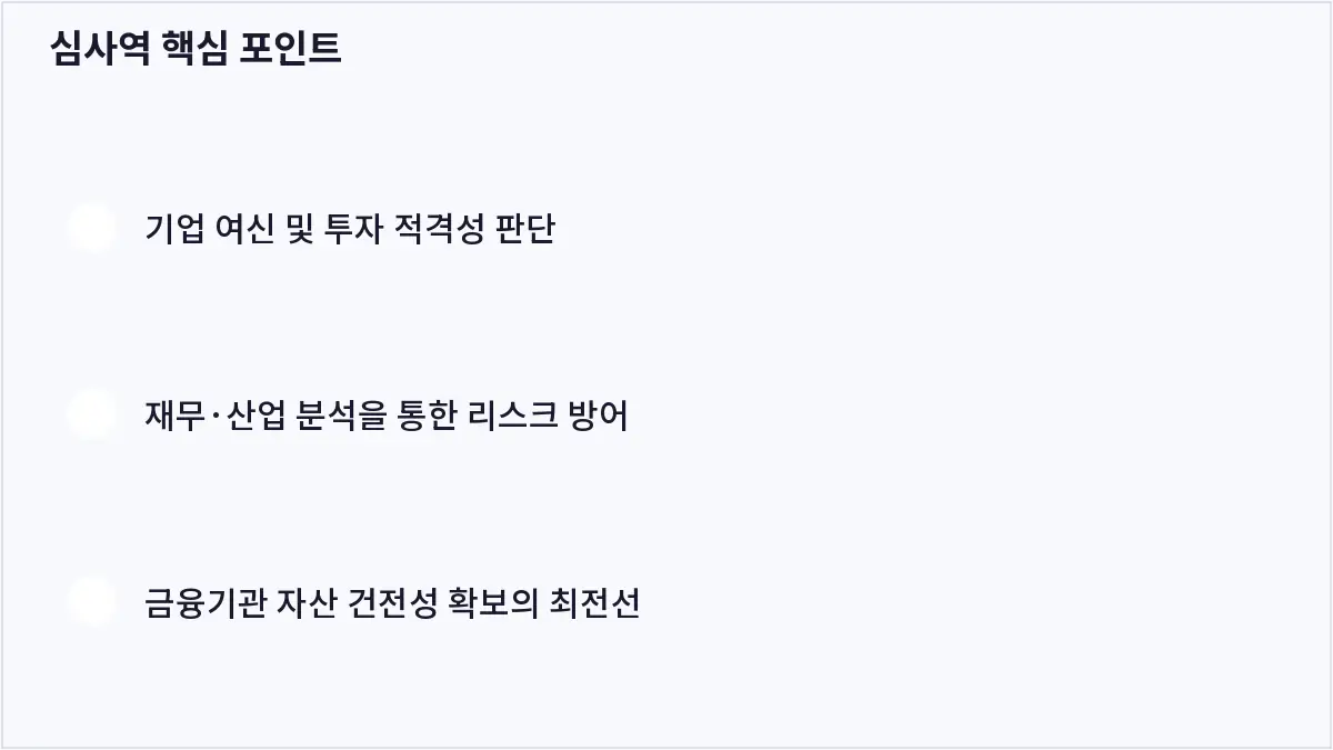 심사역 핵심 포인트 (심사역)