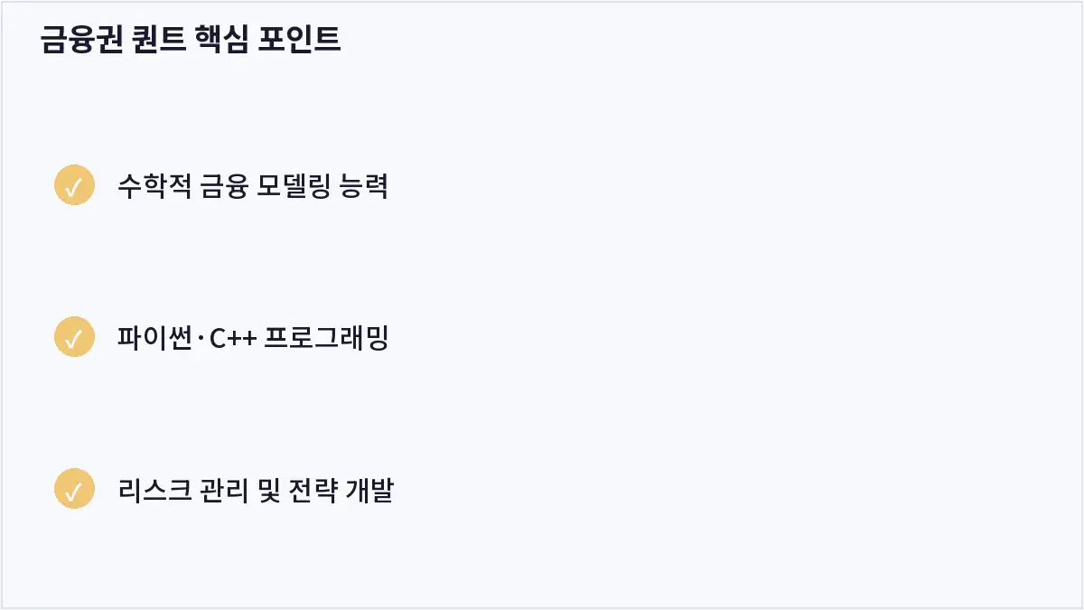 금융권 퀀트 핵심 포인트 (금융권 퀀트)