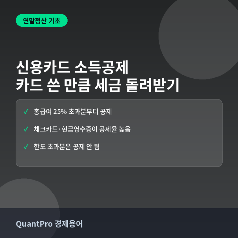 신용카드 소득공제란? 카드 쓴 만큼 세금을 돌려받는 원리 썸네일