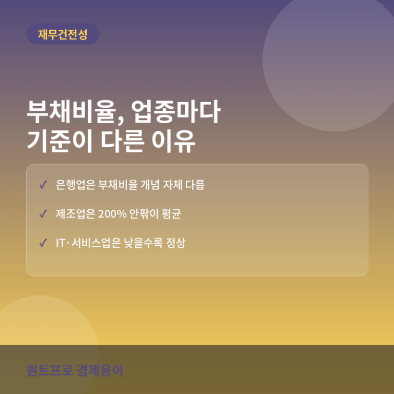 부채비율 업종별 비교하는 법: 은행·제조업·IT는 기준이 다르다