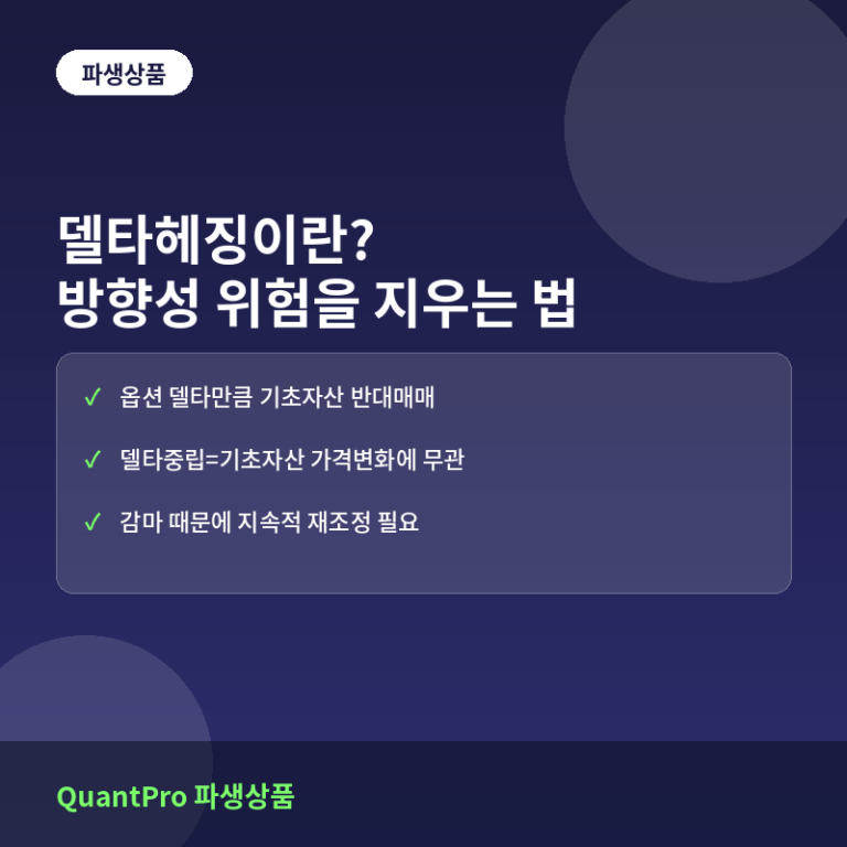 델타헤징이란? 옵션 매도자가 방향성 위험을 지우는 법