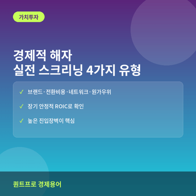 워런 버핏 투자 원칙 실전 적용: 경제적 해자 스크리닝하는 법