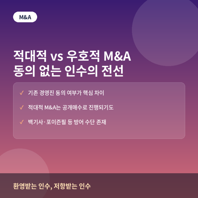 적대적 인수합병과 우호적 인수합병 비교 썸네일