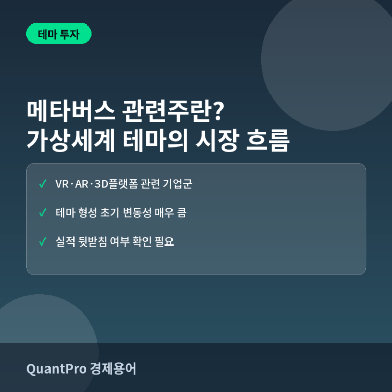 메타버스 관련주란? 가상세계 테마가 시장에서 움직이는 방식 썸네일
