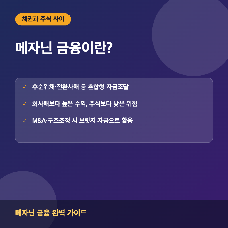 메자닌 금융이란? 썸네일 이미지