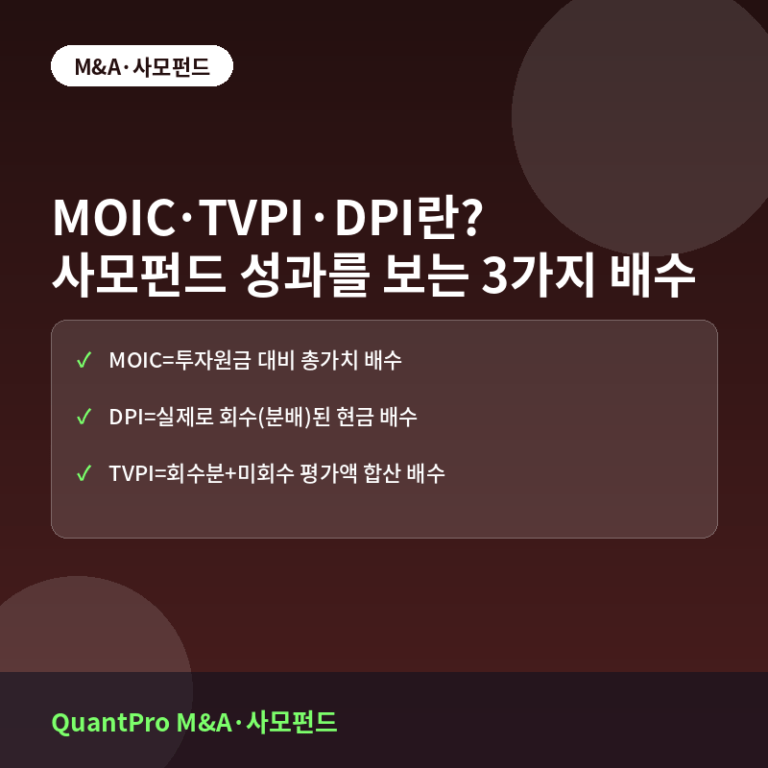 MOIC·TVPI·DPI란? 사모펀드 성과를 보는 3가지 배수 지표