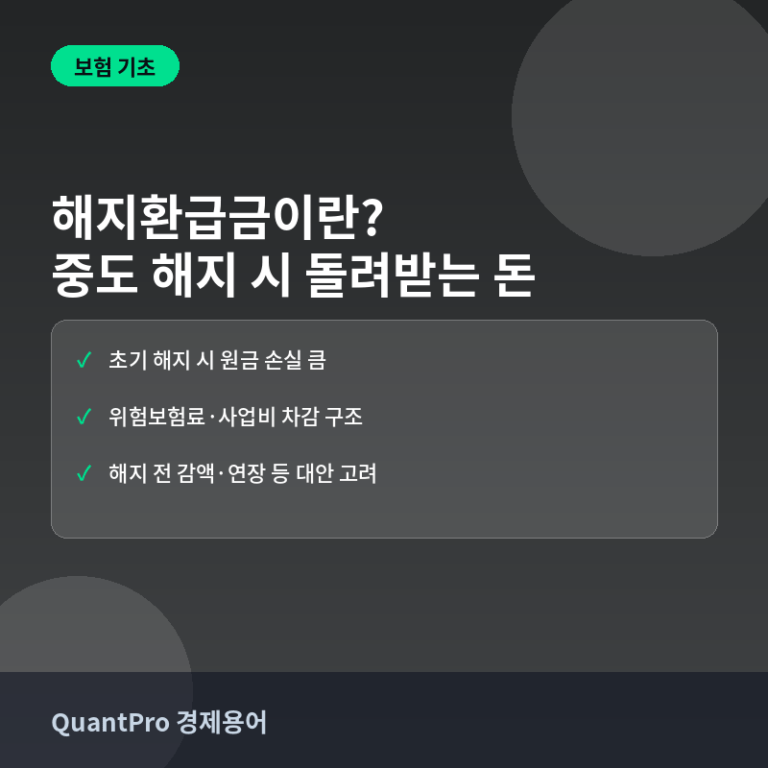 보험 해지환급금이란? 중도 해지 시 돌려받는 돈의 실체 썸네일