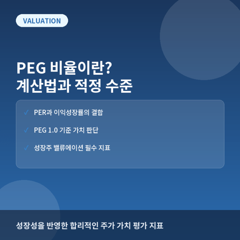 PEG 비율(주가수익성장비율)이란? 계산법과 적정 수준 활용법
