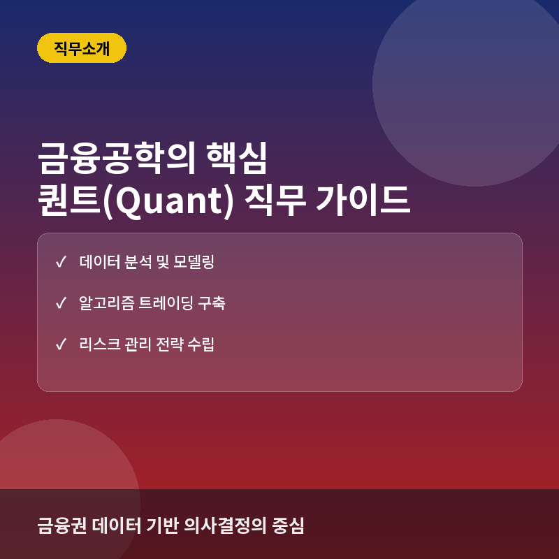 퀀트 직무 - 퀀트(Quant) 직무란? 수학적 모델링으로 시장을 분석하는 금융공학 전문가의 세계