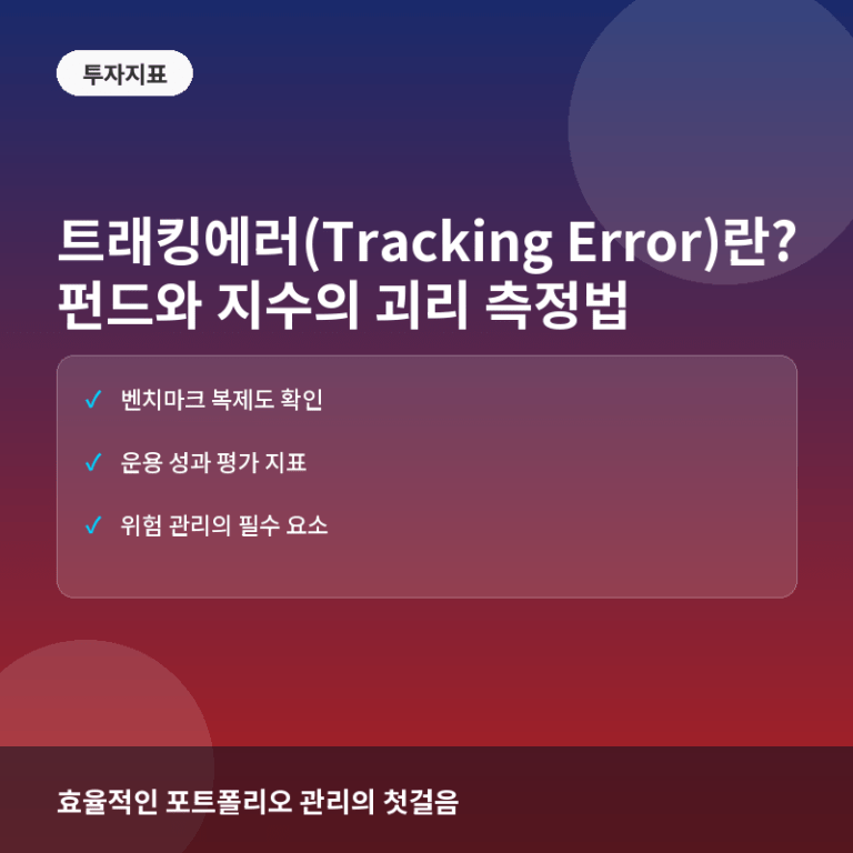 트래킹에러(Tracking Error)란? 펀드와 벤치마크의 괴리 측정법