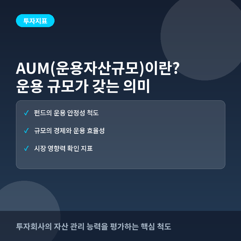 AUM(운용자산규모)이란? 펀드 규모가 수익률에 미치는 영향과 해석