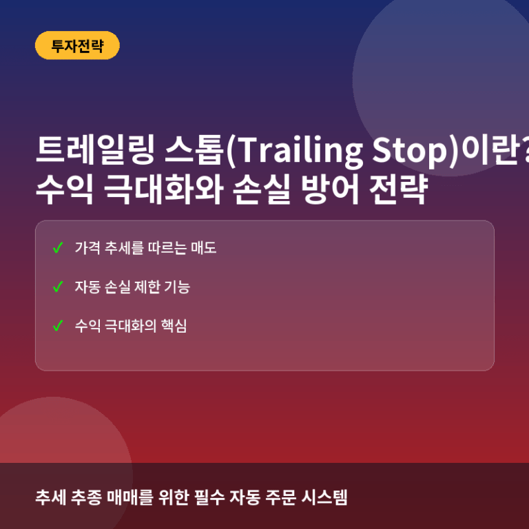 트레일링 스톱(Trailing Stop)이란? 수익을 극대화하고 손실을 방어하는 주문 전략