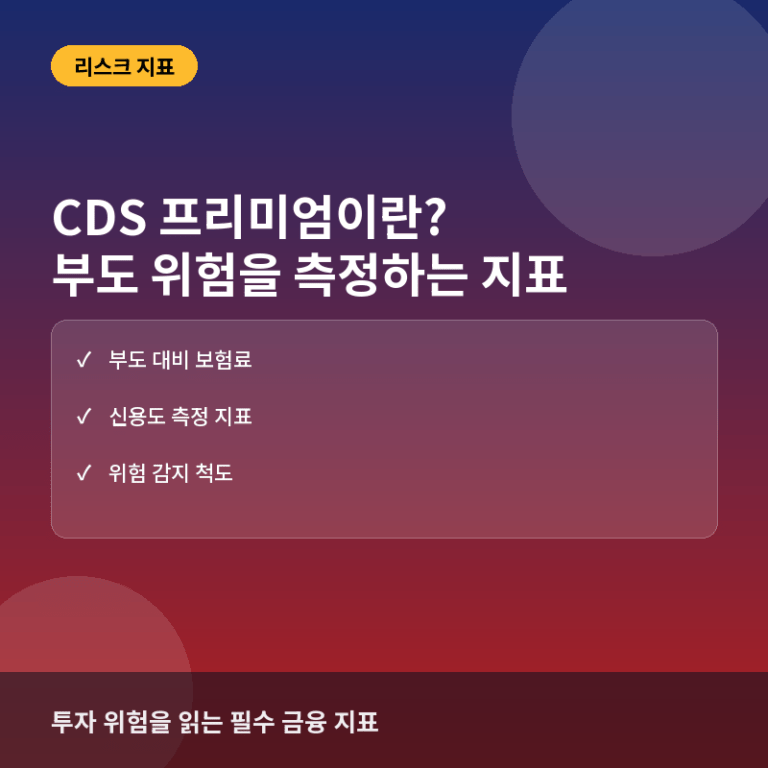 CDS 프리미엄(신용부도스왑)이란? 국가·기업의 부도 위험을 측정하는 지표