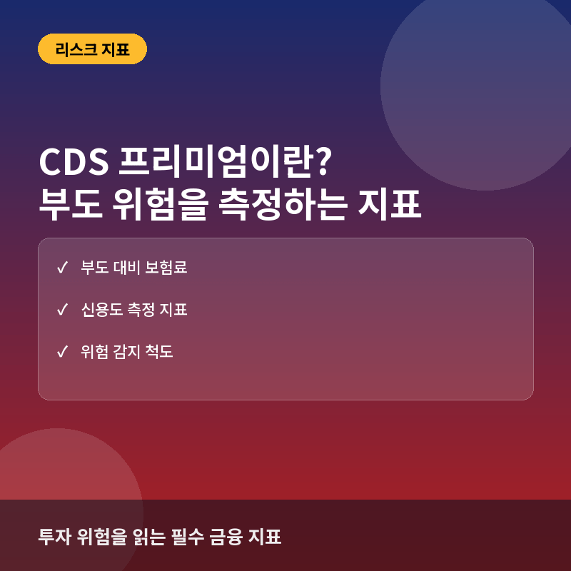 CDS 프리미엄(신용부도스왑)이란? 국가·기업의 부도 위험을 측정하는 지표