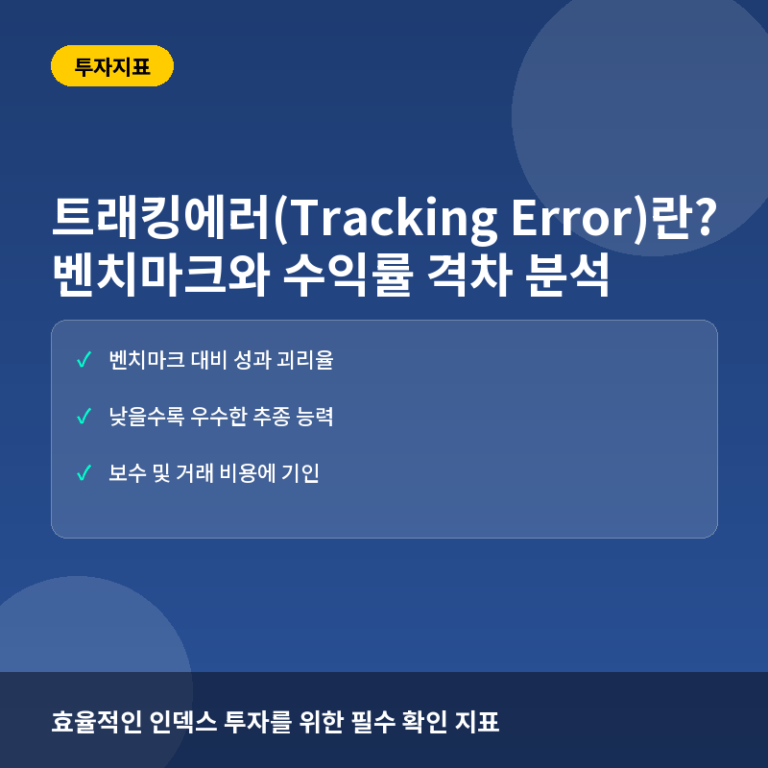 트래킹에러(Tracking Error)란? 펀드가 지수를 못 따라가는 이유