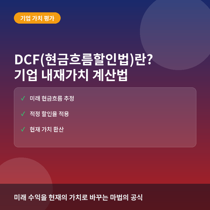 DCF(현금흐름할인법)란? 기업의 내재가치를 계산하는 논리